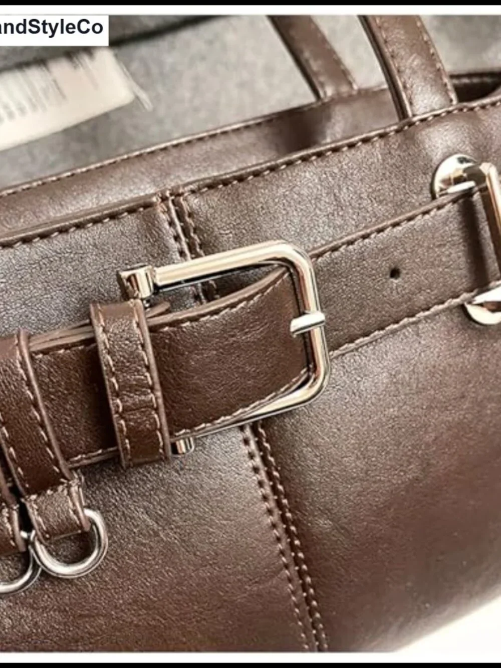 Vintage Y2K Hobo Shoulder Bag Belt Buckle Small PU Leather Underarm Satchel
